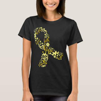 T-shirt cancer de l'enfance jaune ruban combat croire foi