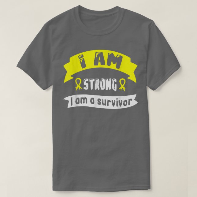 T-shirt Cancer de l'enfance Je suis fort Je suis un surviv (Design devant)