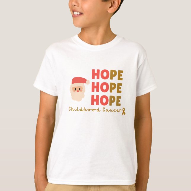 T-shirt cancer de l'enfance Noël père Noël espoir Enfants  (Devant)