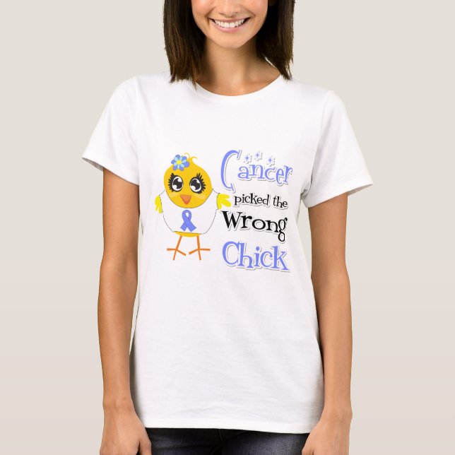 T-shirt Cancer de l'estomac a sélectionné le poussin faux (Devant)