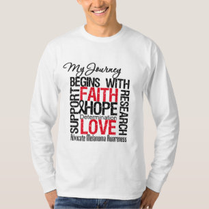 T-shirt Cancer de mélanome que mon voyage commence par la