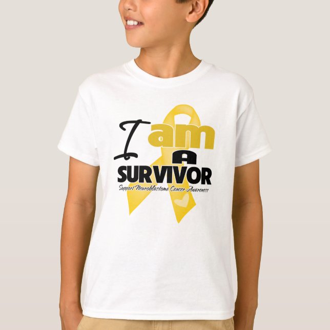 T-shirt Cancer de neuroblastome - je suis un survivant (Devant)