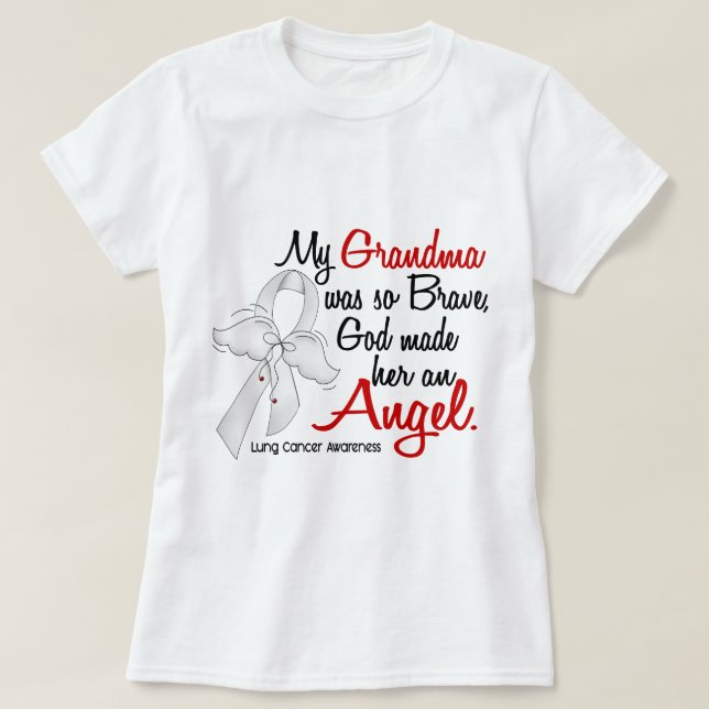 T-shirt Cancer de poumon de grand-maman de l'ange 2 (Design devant)