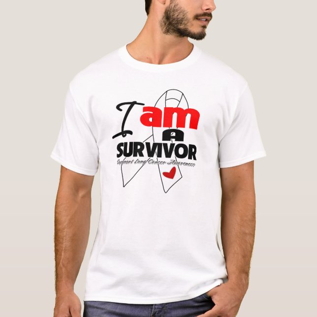 T-shirt Cancer de poumon - je suis un survivant (Devant)