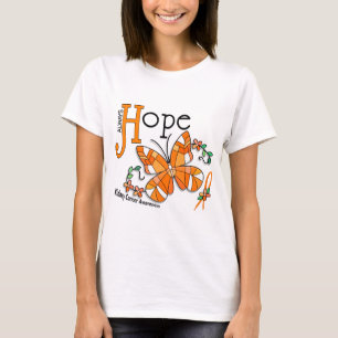 T-shirt Cancer de rein de papillon en verre souillé