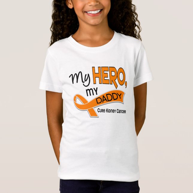 T-Shirt Cancer de rein MON HÉROS MON PAPA 42 (Devant)