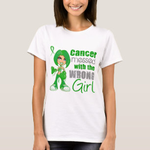 T-shirt Cancer de rein sali avec la fille fausse Green.png
