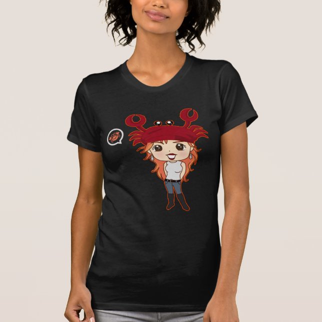 T-shirt cancer de zodiaque de chibi (Devant)