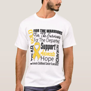 T-shirt Cancer d'enfance je porte l'HOMMAGE de ruban d'or