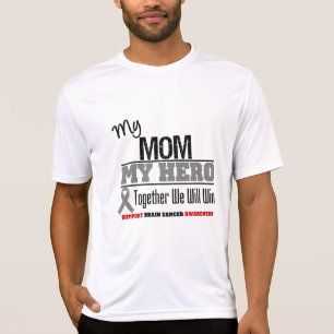 T-shirt Cancer du cerveau ma maman mon héros ensemble que