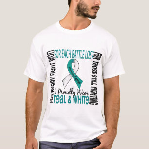 T-shirt Cancer du col de l'utérus je porte fièrement Teal