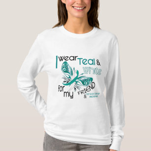 T-shirt CANCER DU COL DE L'UTÉRUS je porte Teal et le