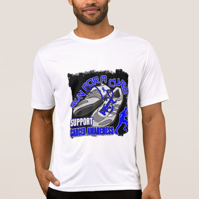 T-shirt Cancer du colon - course d'hommes pour un (Devant)