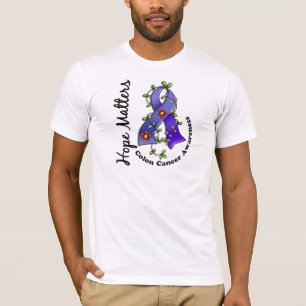 T-shirt Cancer du colon de sujets d'espoir du ruban 4 de