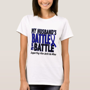 T-shirt Cancer du colon MA BATAILLE TROP 1 mari
