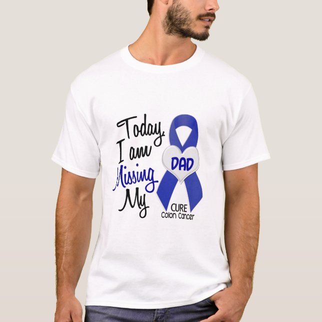 T-shirt Cancer du colon MANQUANT MON PAPA (Devant)