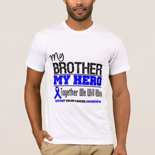 T-shirt Cancer du colon mon frère mon héros