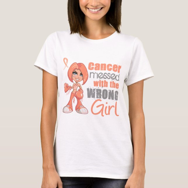 T-shirt Cancer du corps utérin sali avec la fille fausse (Devant)