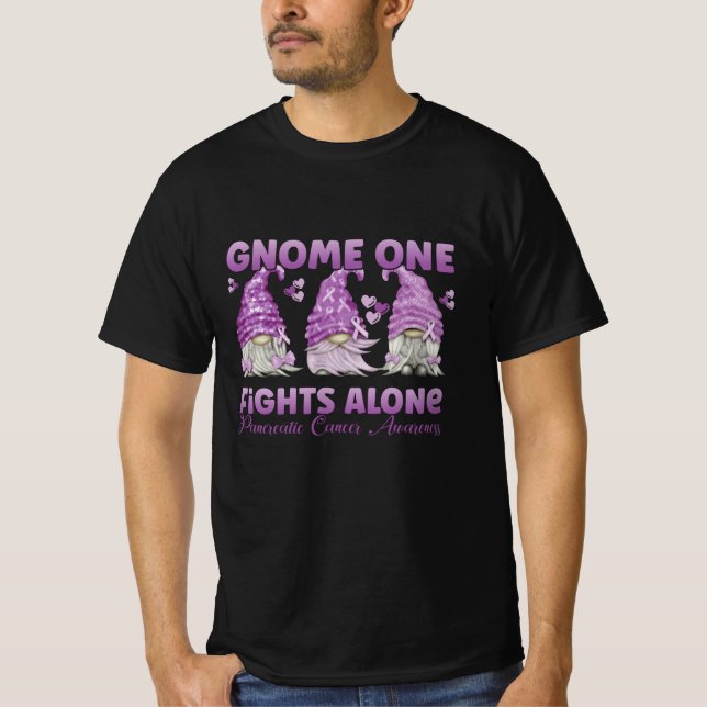 T-shirt Cancer du pancréas Gnome pourpre (Devant)