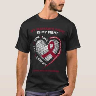 T-shirt Cancer du sang bourguignon Mamaw lutte contre le m