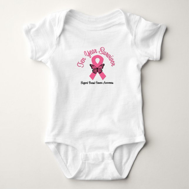 T-shirt Cancer du sein 10 ans Survivant (Devant)
