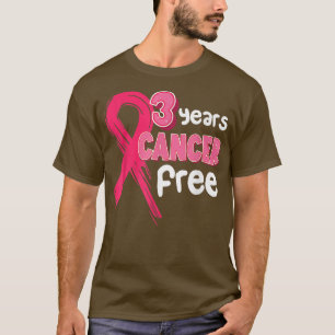 T-shirt Cancer du sein 3 ans Sans cancer du sein rose Surv