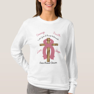 T-shirt Cancer du sein avec Dieu nous faisons confiance à