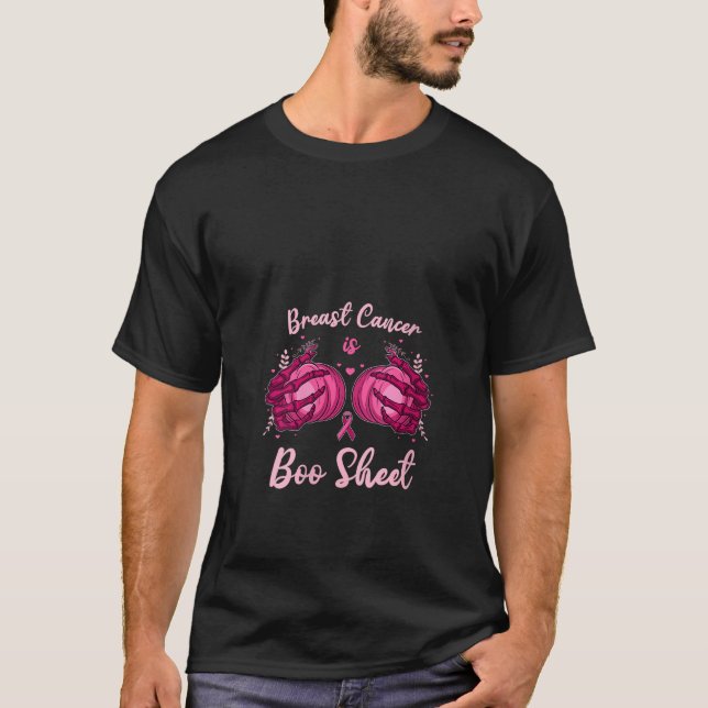 T-shirt Cancer du sein Boo Sheet V Neck T Shirt (Devant)