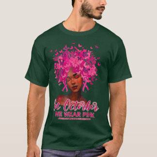 T-shirt Cancer Du Sein De La Reine Noire En Octobre Nous P