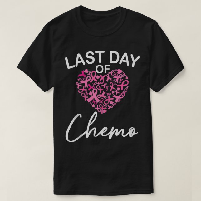 T-shirt Cancer Du Sein Dernière Journée De Chimo Pink Ribb (Design devant)