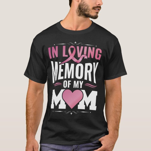 T-shirt Cancer Du Sein En Mémoire D'Amour De Mon Coeur Mam (Devant)