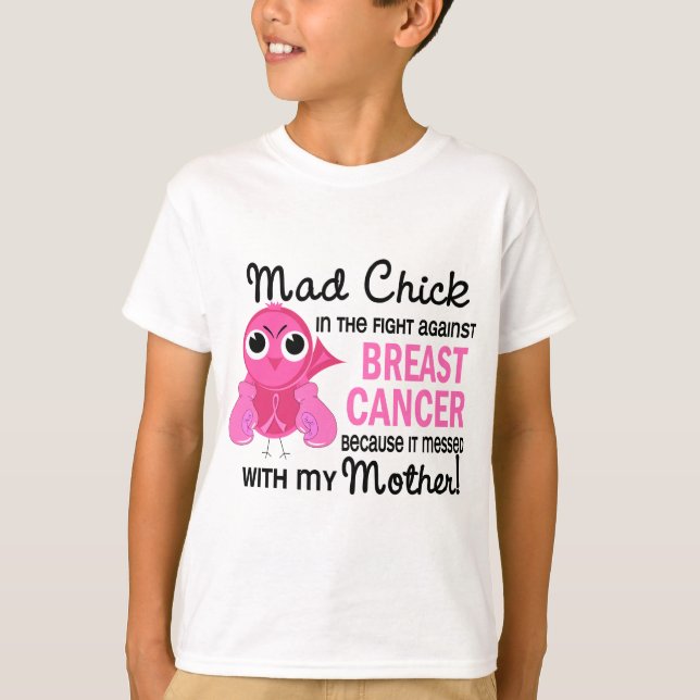 T-shirt Cancer du sein fou de mère du poussin 2 (Devant)