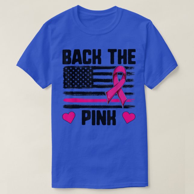 T-shirt Cancer Du Sein Hommes Femmes, Retour Rose American (Design devant)
