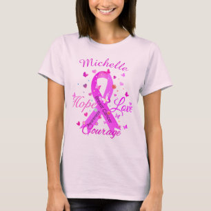 T-shirt Cancer du sein Hope Love Courage