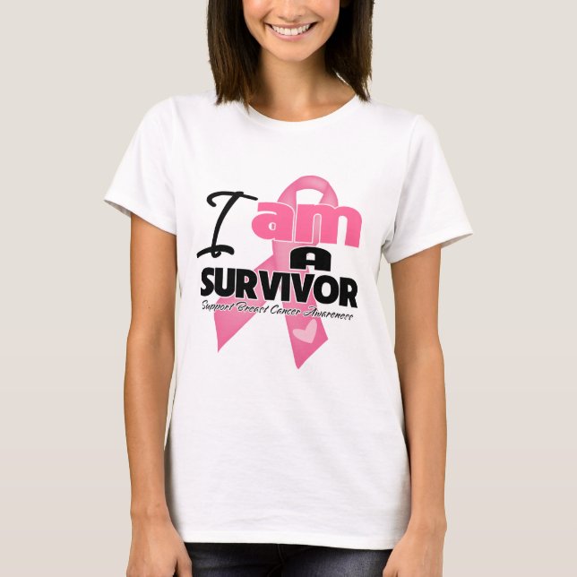 T-shirt Cancer du sein - je suis un survivant (Devant)