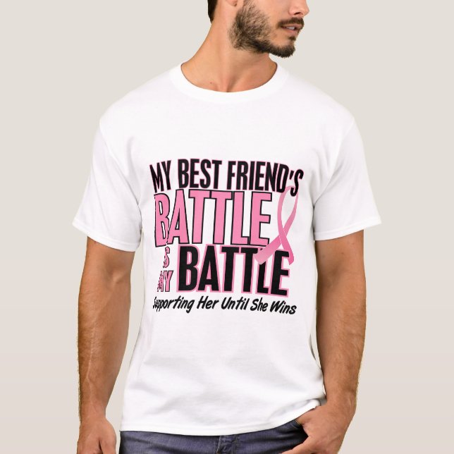 T-shirt Cancer du sein ma BATAILLE TROP 1 meilleur ami (Devant)