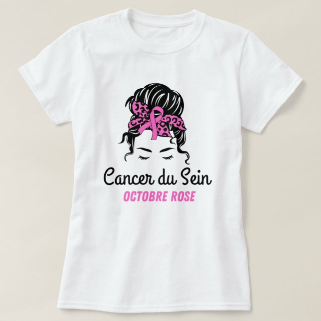 T-shirt Cancer du Sein Octobre Rose (Design devant)