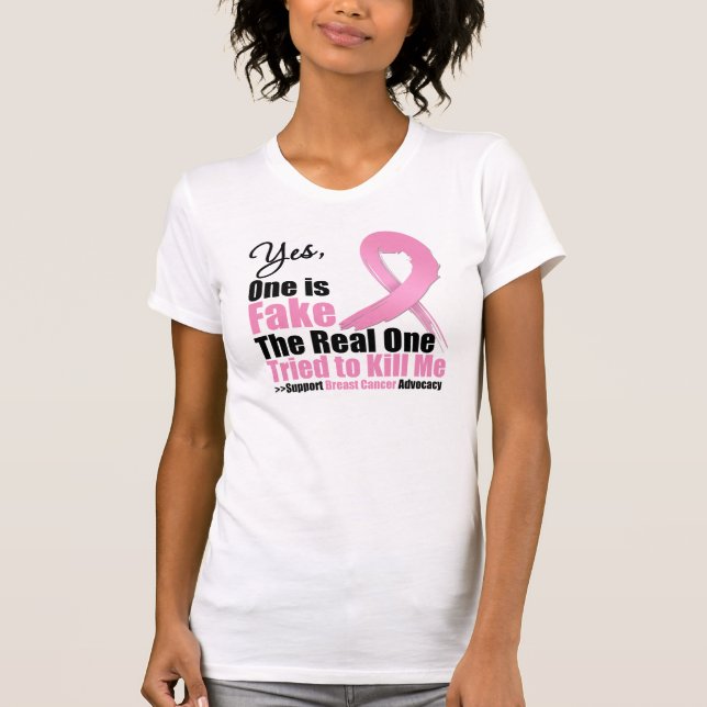T-shirt Cancer du sein On est faux (Devant)