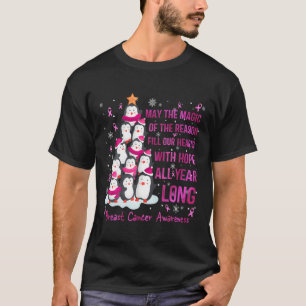 T-shirt Cancer du sein Pingouins de Noël