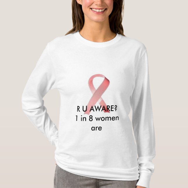 T-shirt cancer du sein, R U AVERTI ? 1 dans 8 femmes sont (Devant)