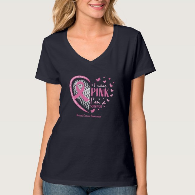 T-shirt Cancer du sein rose Cadeaux de survie femmes maman (Devant)