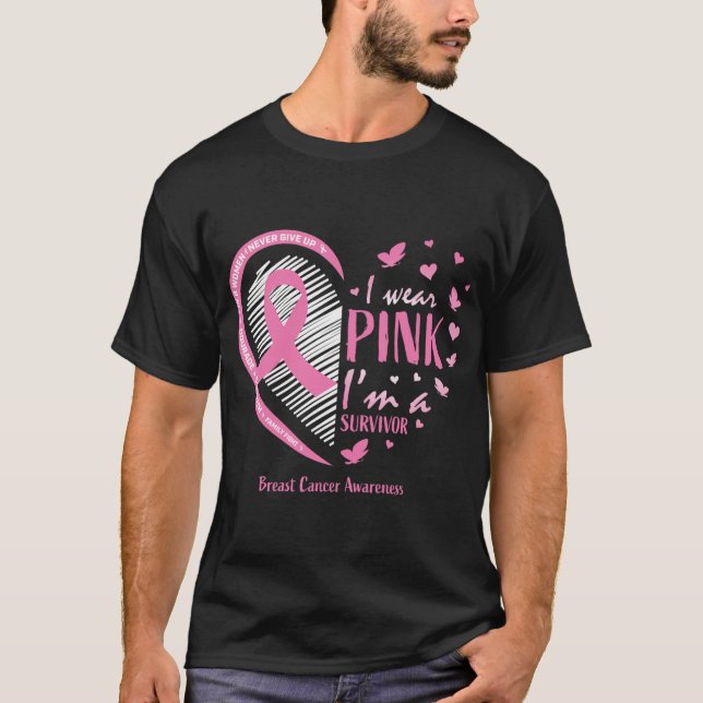 T-shirt Cancer du sein rose Cadeaux de survie femmes maman (Devant)