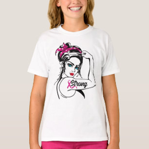 T-shirt Cancer Du Sein Rosie Forte Le Ruban Rose Riveter