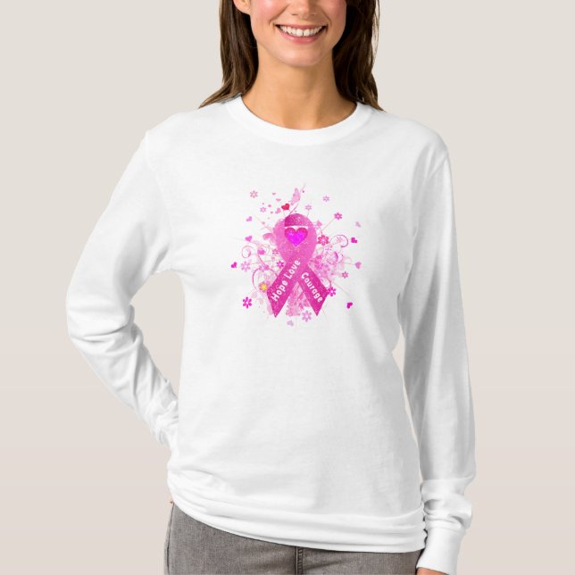 T-shirt Cancer du sein Ruban rose (Devant)