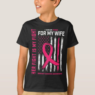 T-shirt Cancer du sein Sa lutte est ma lutte Je porte le W