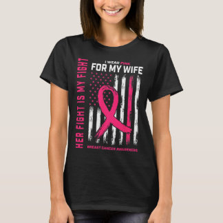 T-shirt Cancer du sein Sa lutte est ma lutte Je porte le W