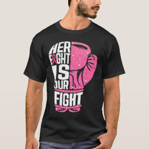 T-shirt Cancer du sein Sa lutte est notre combat Gants de