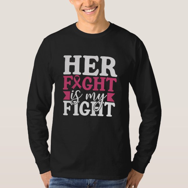 T-shirt Cancer du sein Son combat est mon combat (Devant)