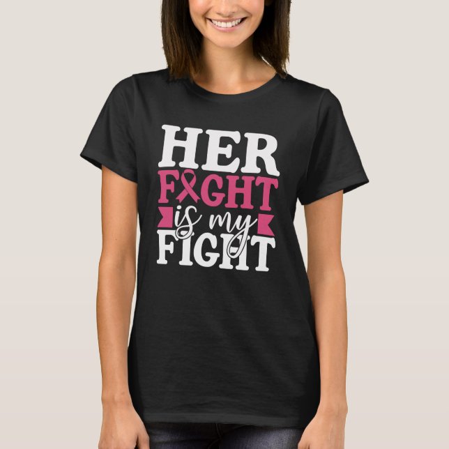 T-shirt Cancer du sein Son combat est mon combat (Devant)