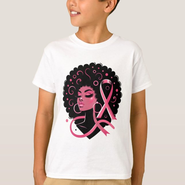 T-shirt Cancer du sein Soutien des femmes afro-américaines (Devant)